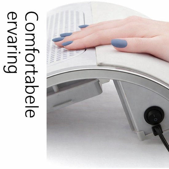 AUM® Nail Dust Collector - NagelAfzuiger - Inclusief GRATIS 500 Pluisvrije Celstof Doekjes & 2x herbruikbare stofzak - 3 Motoren - Stofafzuiger voor nagels - Elektrische nagelstofzuiger - Wit