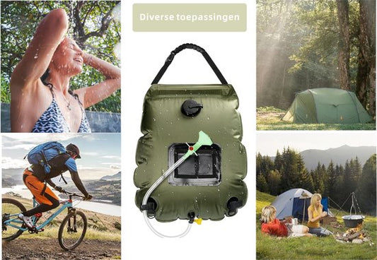 AUM® Solar Douchezak 20L - Camping Douche Buiten met Thermometer - Outdoor Survival, Tuindouche, Noodpakket