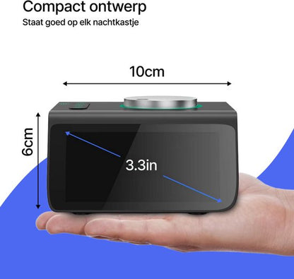 AUM® Digitale Wekkerradio – FM Radio – LED Wekker met Dimbaar Display, Dual Alarm, Snooze & 2 USB-Poorten – Temperatuurweergave – Zwart