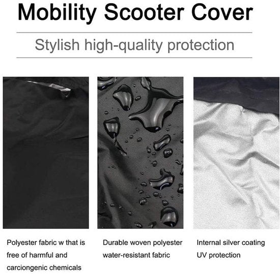 AUM® Scootmobiel Beschermhoes – Waterdicht & UV-bestendig – Universele Pasvorm – Voor Buiten & Binnen – Zwart