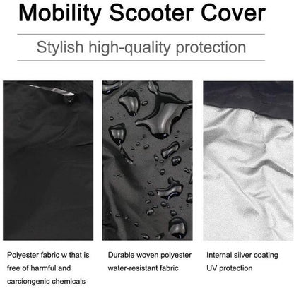 AUM® Scootmobiel Beschermhoes – Waterdicht & UV-bestendig – Universele Pasvorm – Voor Buiten & Binnen – Zwart