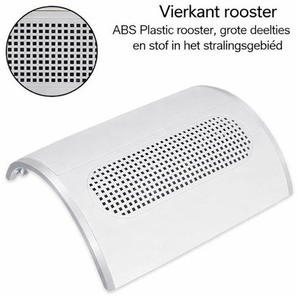 AUM® Nail Dust Collector - NagelAfzuiger - Inclusief GRATIS 500 Pluisvrije Celstof Doekjes & 2x herbruikbare stofzak - 3 Motoren - Stofafzuiger voor nagels - Elektrische nagelstofzuiger - Wit