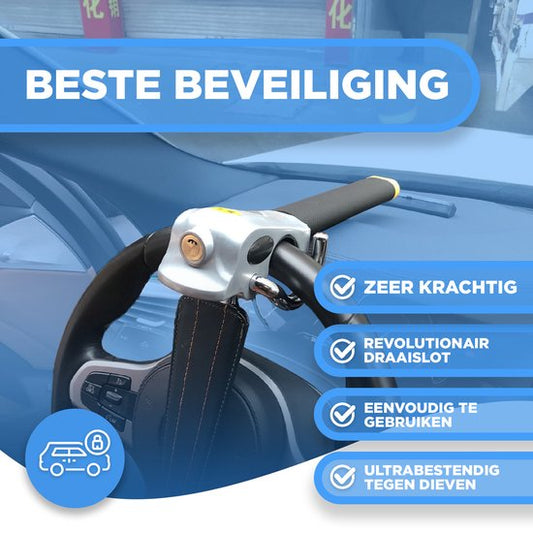 Stuurslot auto - anti inbraaksloten beveiligen - universeel - geel/zwart