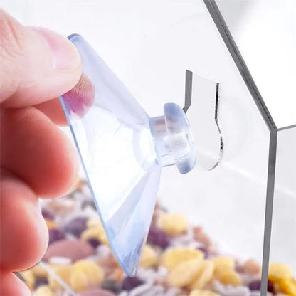 AUM® Raamvoederhuis – 2 Stuks – Vogelvoederhuisje voor Kleine Vogels - Raam Vogelhuisje - Transparant - Met Zuignappen - Voederplek