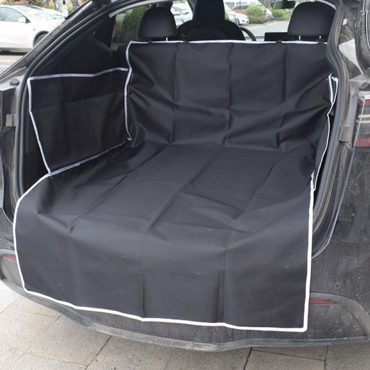 KoningBen Hondendeken Auto Kofferbak – Inclusief 3-in-1 Autogordel - Waterdichte Beschermhoes met Zijflappen – 185 x 105 x 175 cm - Zwart-Wit