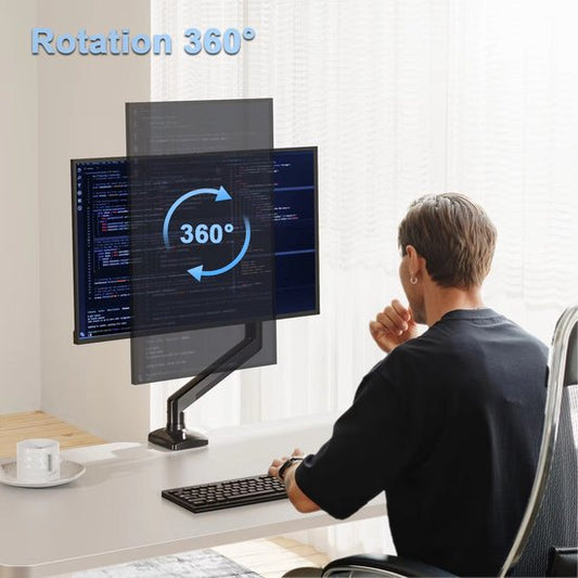 IMENGINE® Monitor Arm – monitor arm 1 scherm - Monitor beugel voor 13 t/m 32 Inch - monitor arm gasveer - Ergonomisch & Ruimtebesparend – Zwart