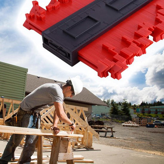 A+ Aftekenhulp - Contourmal - Profielmal - Meetgereedschap - Profielmeter - 25CM - Schuifmaat ROOD