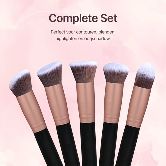 AUM® Make up Kwasten Set - 16 Delig - Luxe Make-Up - Rosé Goud