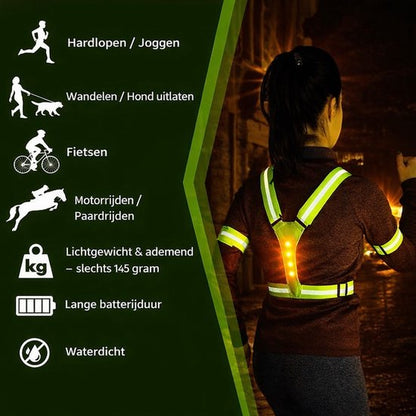 IMENGINE® Hardloop Verlichting - Hardloopvest - Reflecterend Hesje - Running vest - Borstlamp