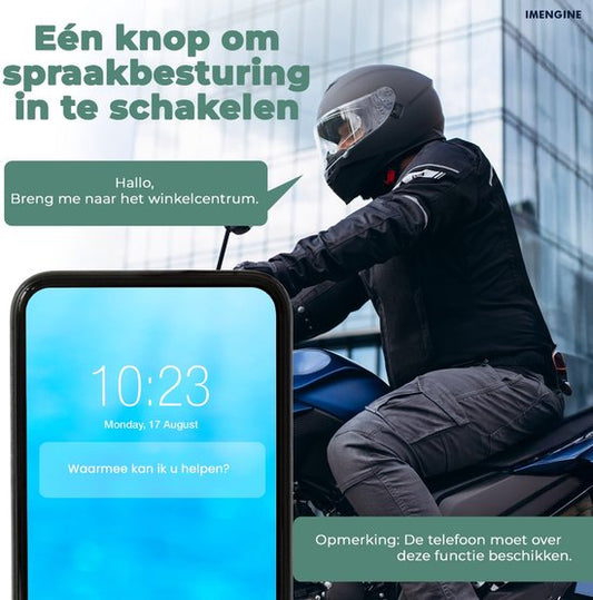 IMENGINE® Bluetooth Motorhelm Headset – Inclusief GRATIS Bivakmuts - IP67 Waterdicht – 12u Praattijd – Helder Geluid – Draadloos Communicatiesysteem – Geschikt voor alle Helmen – vaderdag cadeau - One Size – Zwart