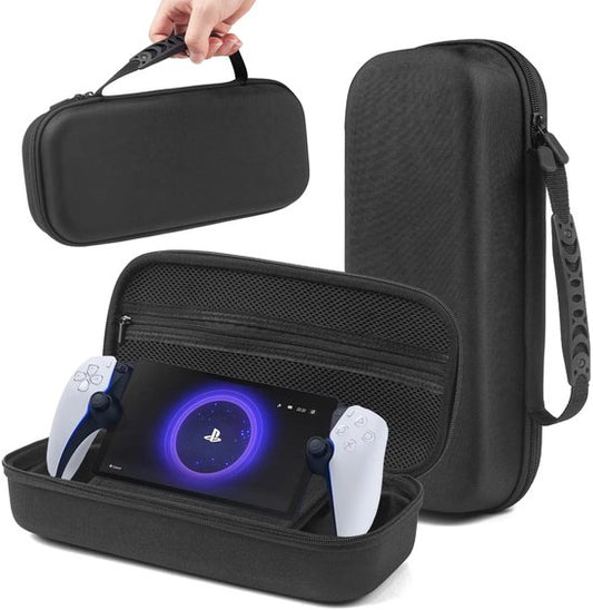 IMENGINE®Luxe Case Geschikt voor Playstation Portal -inclusief Screenprotector folie - Waterbestendige Reistas/Opbergtas -PS5 Portable Case - Beschermhoes - Zwart