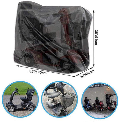 AUM® Scootmobiel Beschermhoes – Waterdicht & UV-bestendig – Universele Pasvorm – Voor Buiten & Binnen – Zwart
