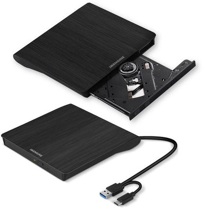 IMENGINE® externe cd dvd speler en brander – USB-A & USB-C aansluiting – USB 3.0 Brander & Lezer – Plug & Play – Voor Laptop & PC – Windows, Mac & Linux