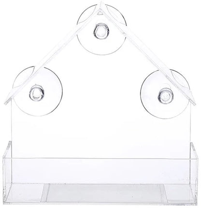 AUM® Raamvoederhuis – 2 Stuks – Vogelvoederhuisje voor Kleine Vogels - Raam Vogelhuisje - Transparant - Met Zuignappen - Voederplek