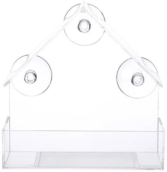 AUM® Raamvoederhuis – 2 Stuks – Vogelvoederhuisje voor Kleine Vogels - Raam Vogelhuisje - Transparant - Met Zuignappen - Voederplek