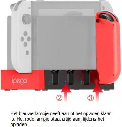 iPega Docking Station - Geschikt voor vier Nintendo Switch joy-cons