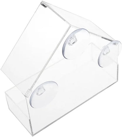 AUM® Raamvoederhuis – 2 Stuks – Vogelvoederhuisje voor Kleine Vogels - Raam Vogelhuisje - Transparant - Met Zuignappen - Voederplek