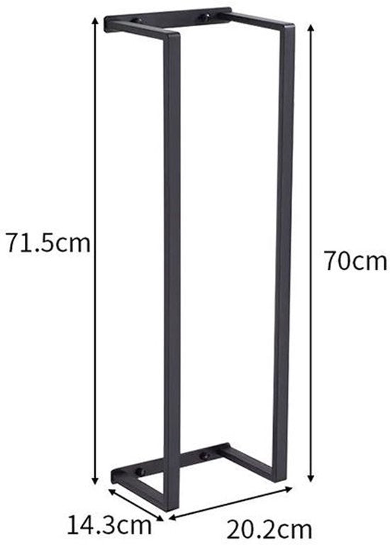 AUM® Handdoekrek – handdoekrek badkamer – Badkamerrek – Handdoekhouder - Zwart – Voor 10+ Handdoeken - 70x20x14 cm
